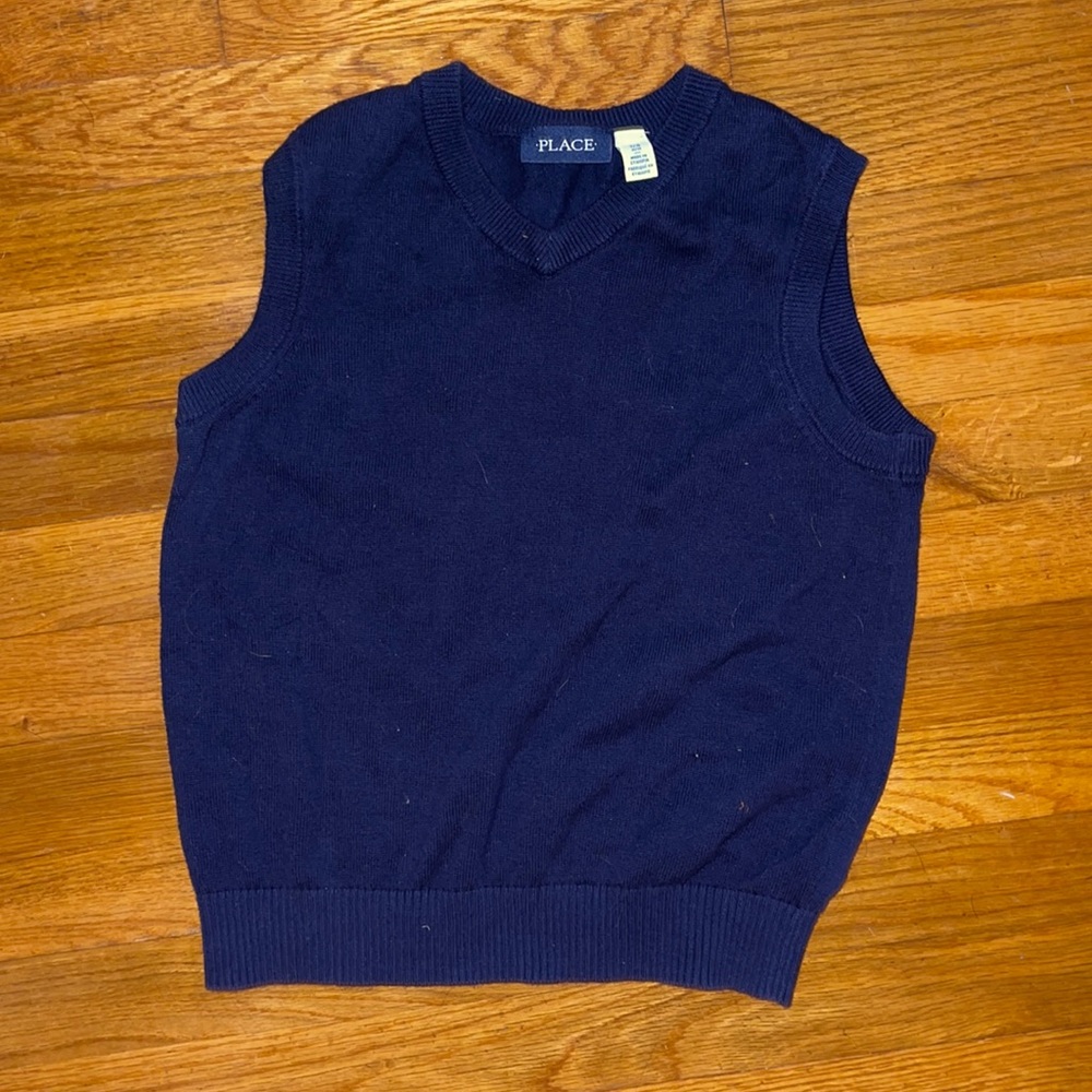 Cropped sweater vest Womens S Navy